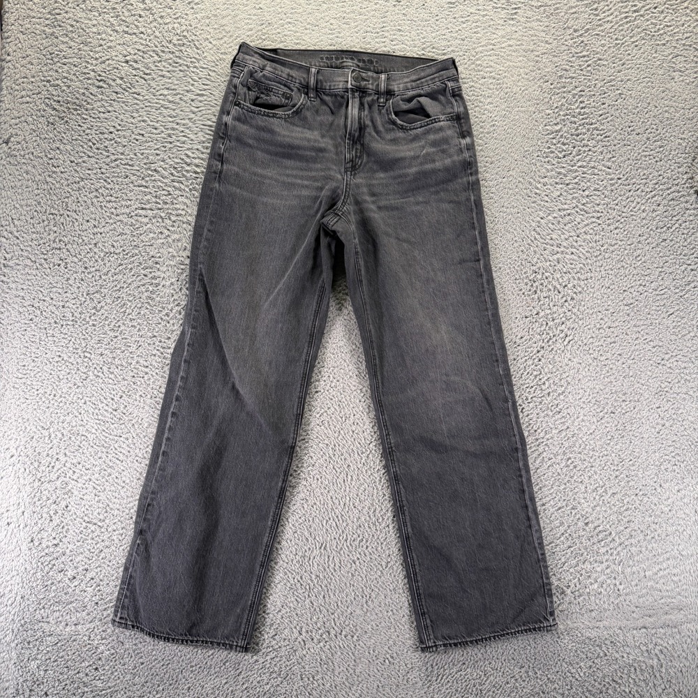 American Eagle Outfitters Strigid Stovepipe Jeans Womens 6 Black Denim Straight